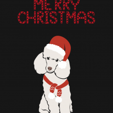 MERRY CHRISTMAS T-SHIRT SIMPLE DOG DESIGN