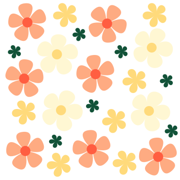 Orange Yellow Flower Square Pillow